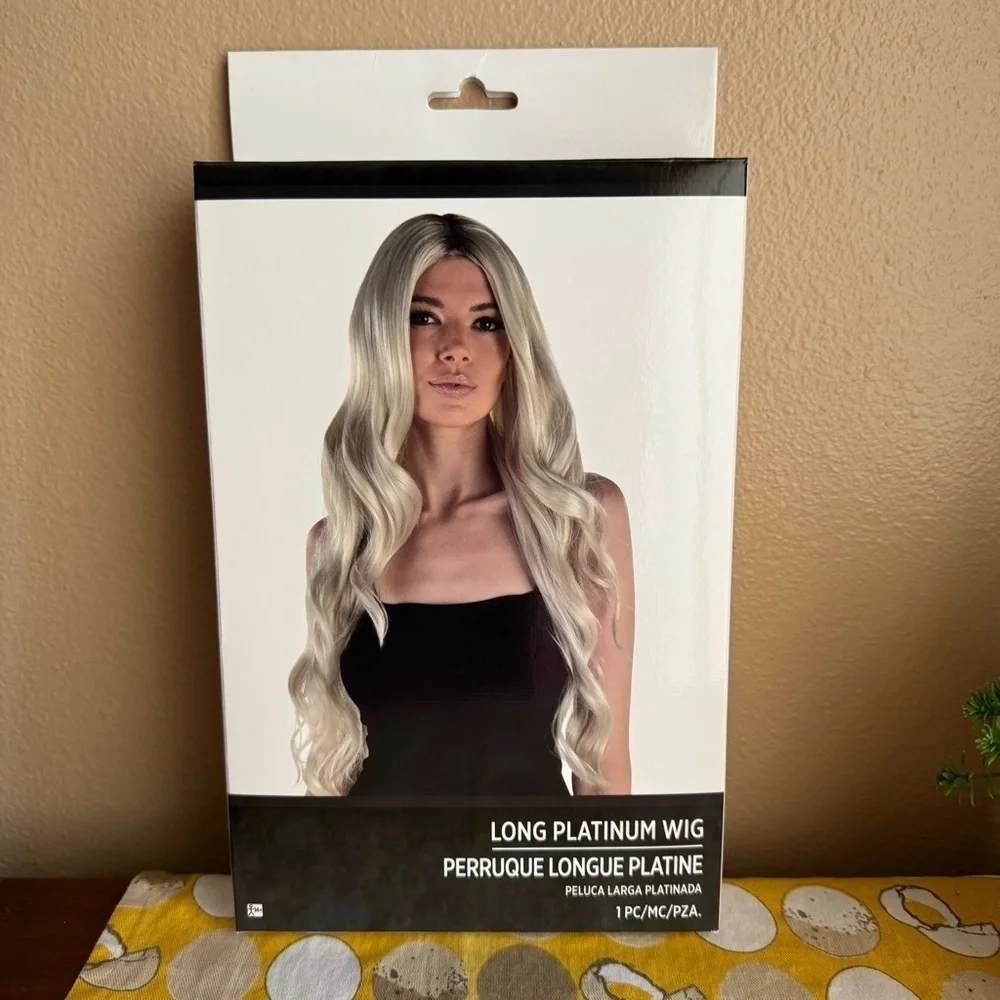 NIP 30” long platinum blond wig
